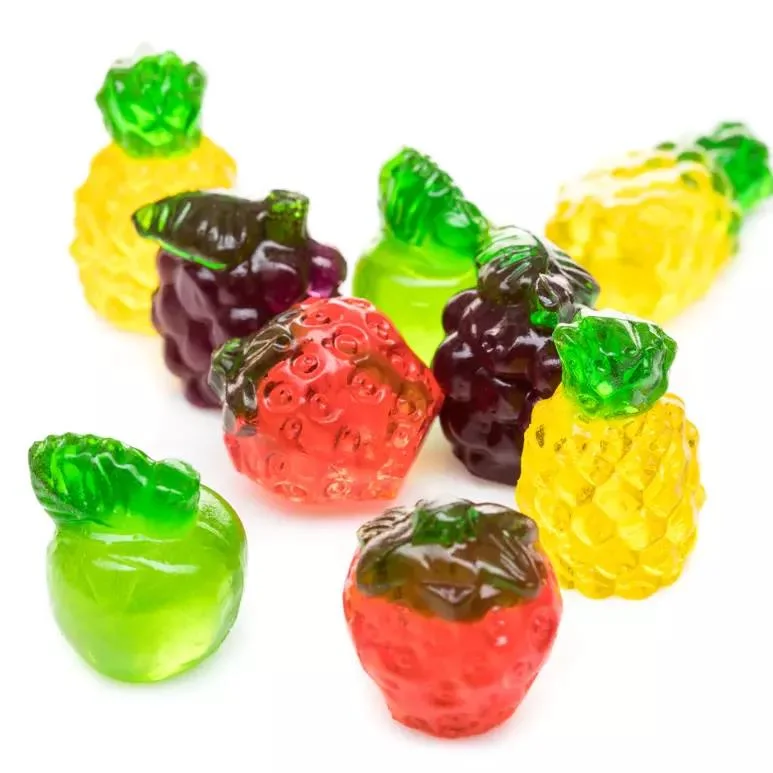 Manufacturer Wholesale Halal OEM Sugar Free 4D Fruity Shaped Jam Filled Gummy Candy