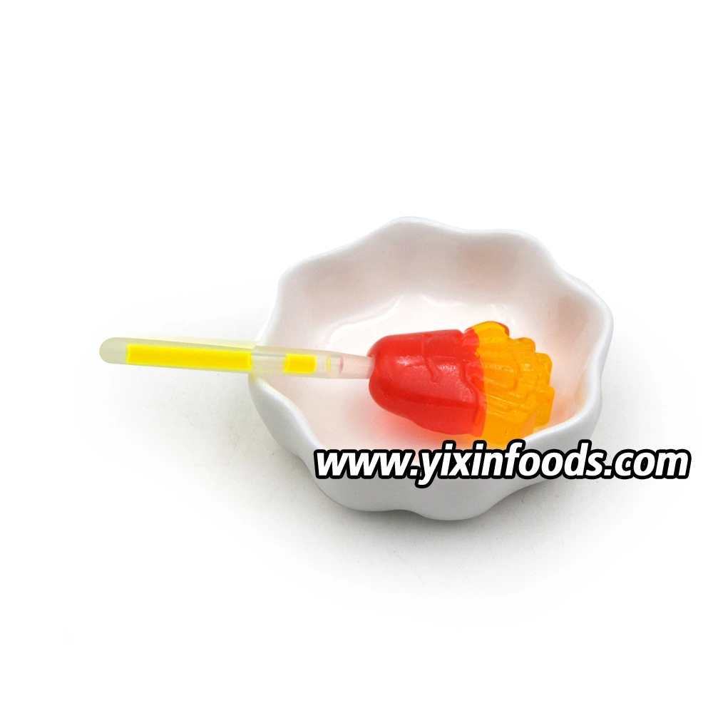 French Fries Shaped Lollipop Hard Candy with Glowing Stick