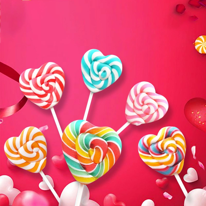Customization Fruity Lollipop Valentines&prime; S Day Heart Shaped Candy