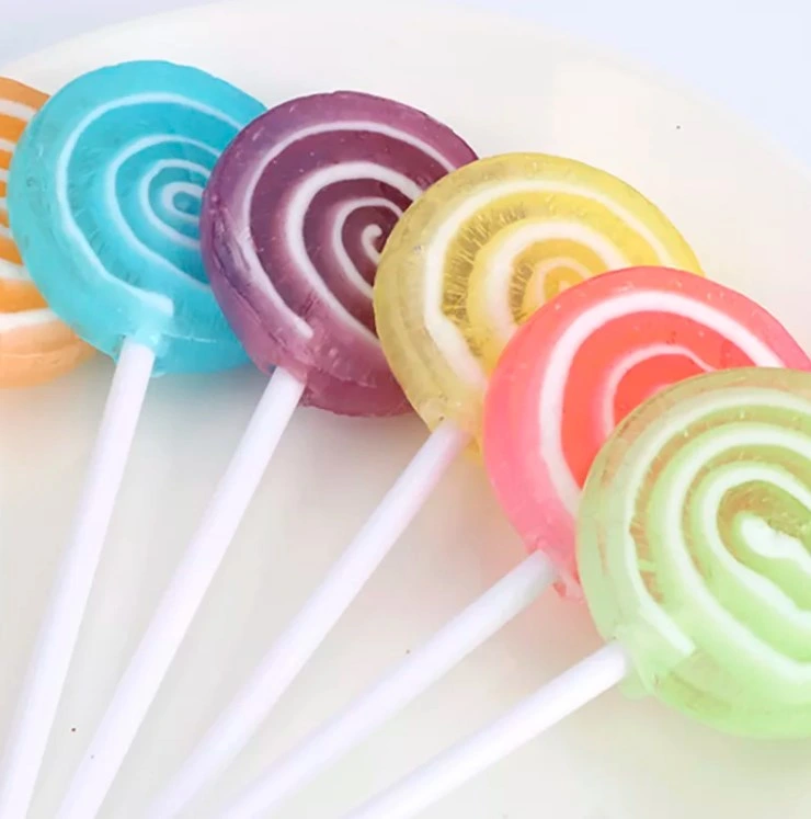 Wholesale Halal Rainbow Heart Shaped Candy Fruity Lollipop