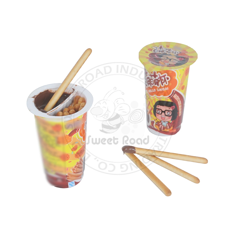 45g Chocolate Cup, Sweet Biscuit Stick with Chocolate Creamer