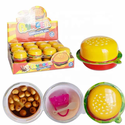 Mini Hamburger Shaped Chocolate Cup with Biscuit with Toy Candy for Kids