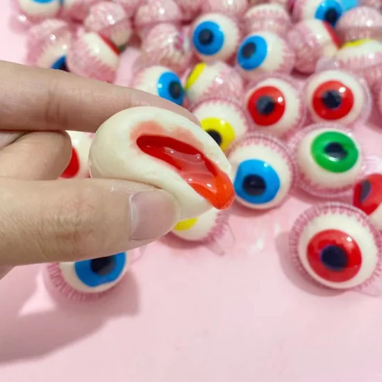 New 4D Popping Eyeball Candy Series Strawberry Shaped Fruit Juice Flavor Sandwich Gummy Candy