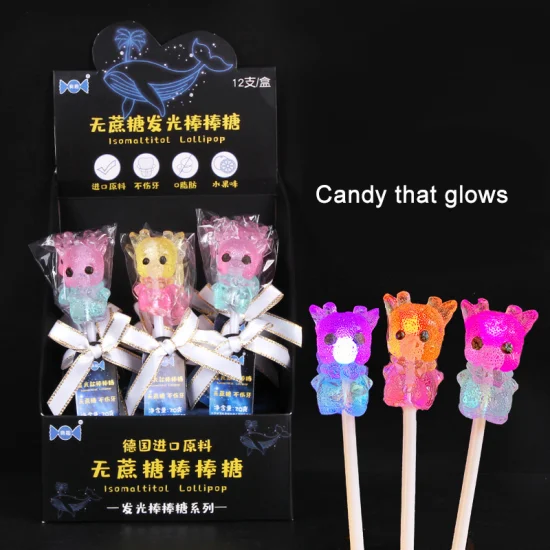 High-Quality Sweet Diamond Light up Ring Lollipop Hard Toy Candy